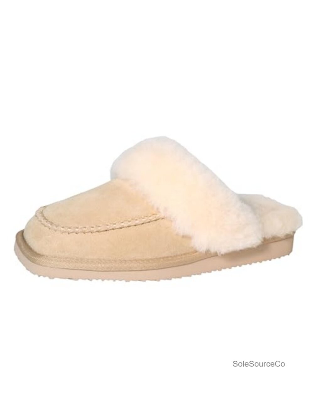 Genuine Leather Women's Slippers Indoor Outdoor Square Toe Mocc